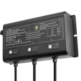 Marine Battery Charger, 3-Bank, 5A 12V Onboard Boat Charger, IP68 Waterproof Smart On-Board Battery Charger, for Lithium-Ion (LiFePO4), NCM