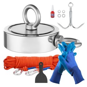 Magnet Fishing Kit, 1700 LBS/771 Kg Double-Sided Pulling Force Strong Magnet Fishing Kit