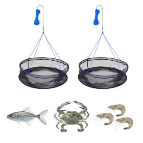 Foldable Fishing Net, Landing Fishing Pier Nets, Portable Drop Net for Pulling up Fish, Durable and Fish-friendly, with Rope and Storage Bag