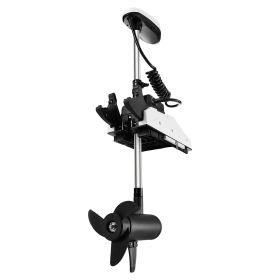 Electric Trolling Motor, 12V 55lbs Thrust with GPS, 10-Speed Bow Mounted Saltwater Outboard Boat Motor with Remote Control & LCD Battery Indicato