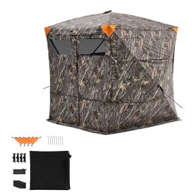 Hunting Blind, 4-5 Person See Through Ground Blinds with Carrying Bag, 270 Degree Portable Camouflage Tent